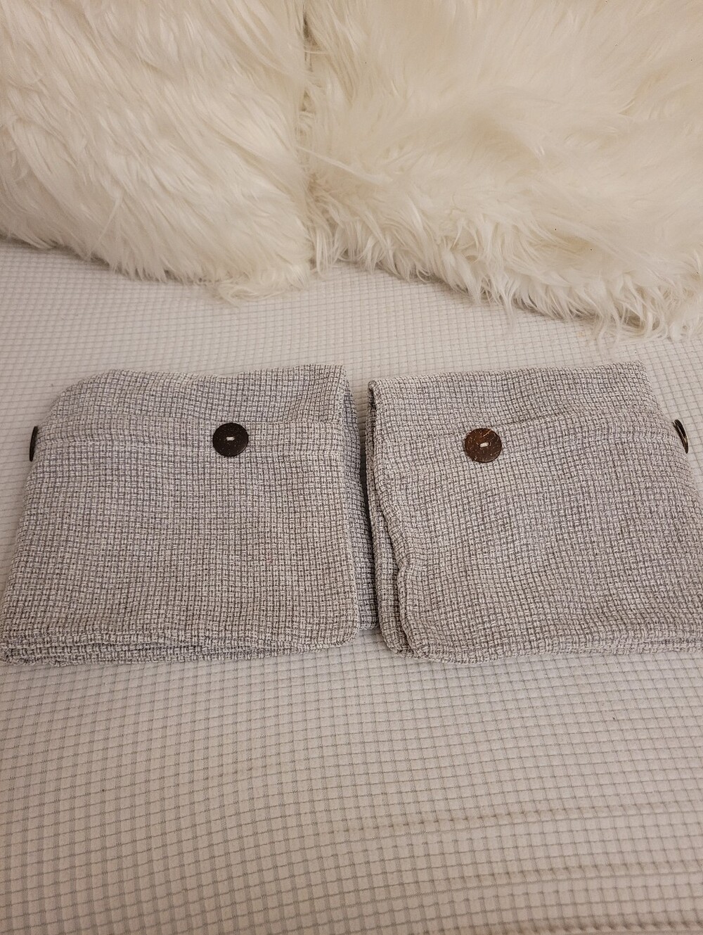 Neutral Gray Textured Throw Pillow Cover, Used In Good Conditio.